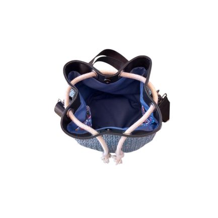 Bolso saco rafia azul - Imagen 4