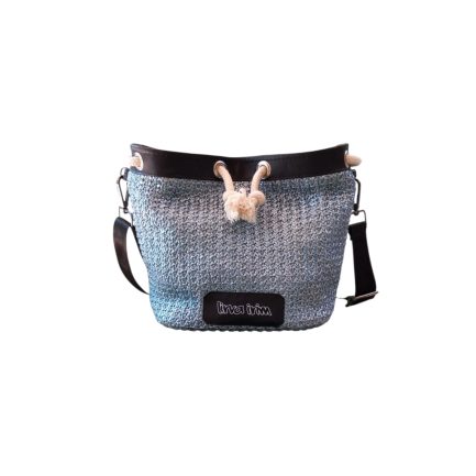 Bolso saco rafia azul