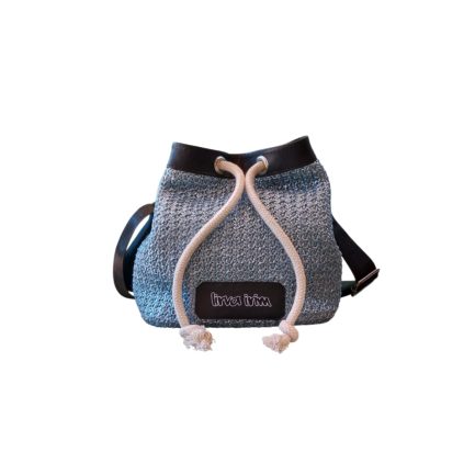 Bolso saco rafia azul - Imagen 3