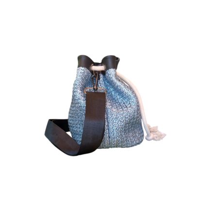 Bolso saco rafia azul - Imagen 2