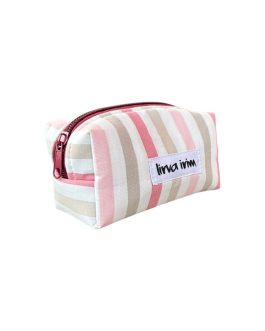 Mini neceser rayas rosa