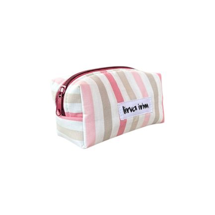Mini neceser rayas rosa - Imagen 2