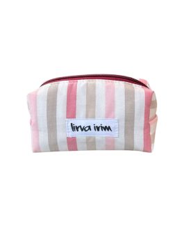 Mini neceser rayas rosa
