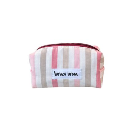 Mini neceser rayas rosa